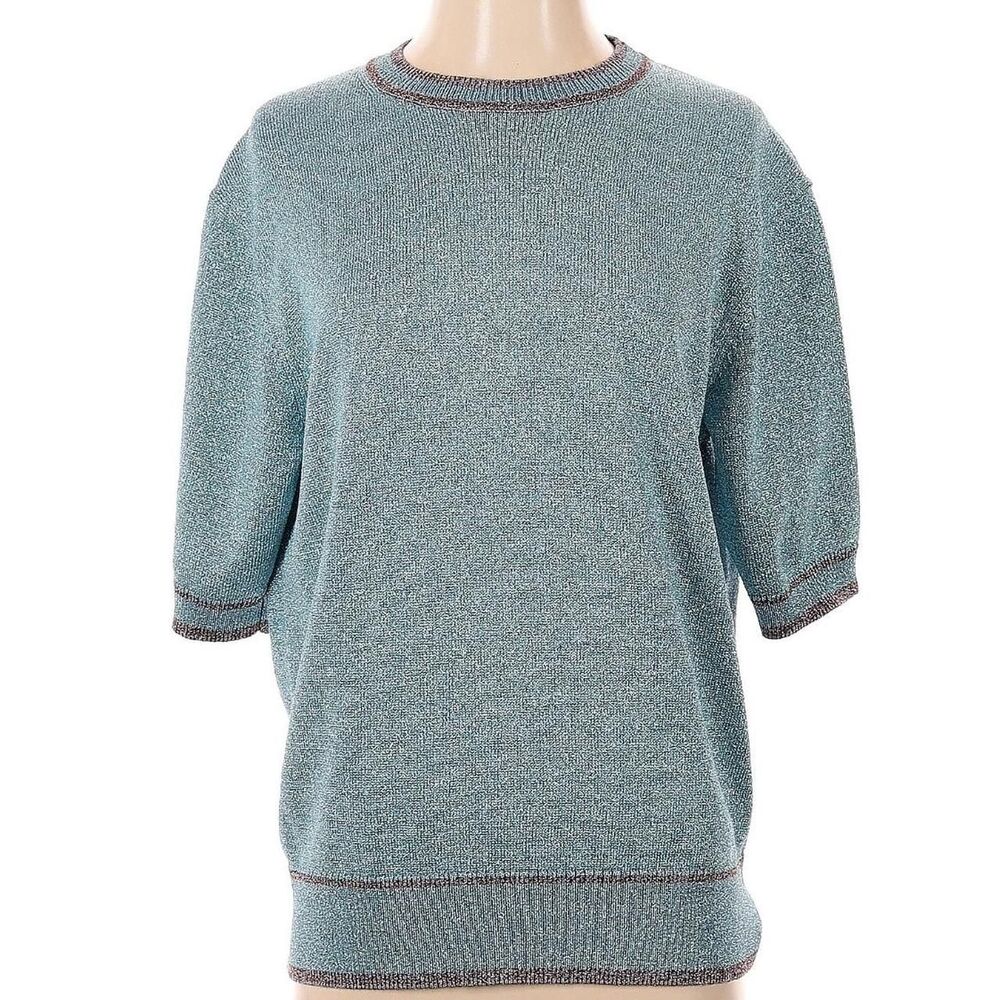 Marc Jacobs baby blue metallic lurex sweater